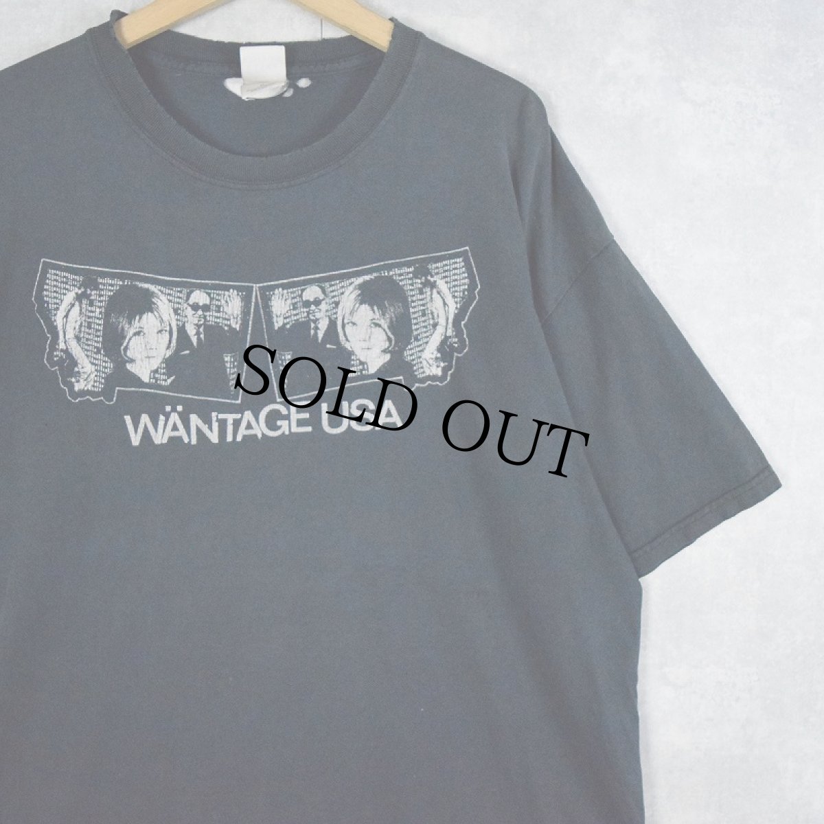 画像1: "WANTAGE USA" レコードレーベルTシャツ BLACK XL (1)
