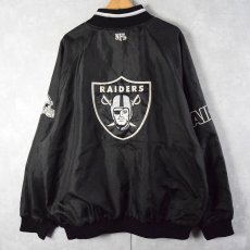 画像2: RAIDERS NFLチームロゴ刺繍　リバーシブルナイロンジャケット XL (2)