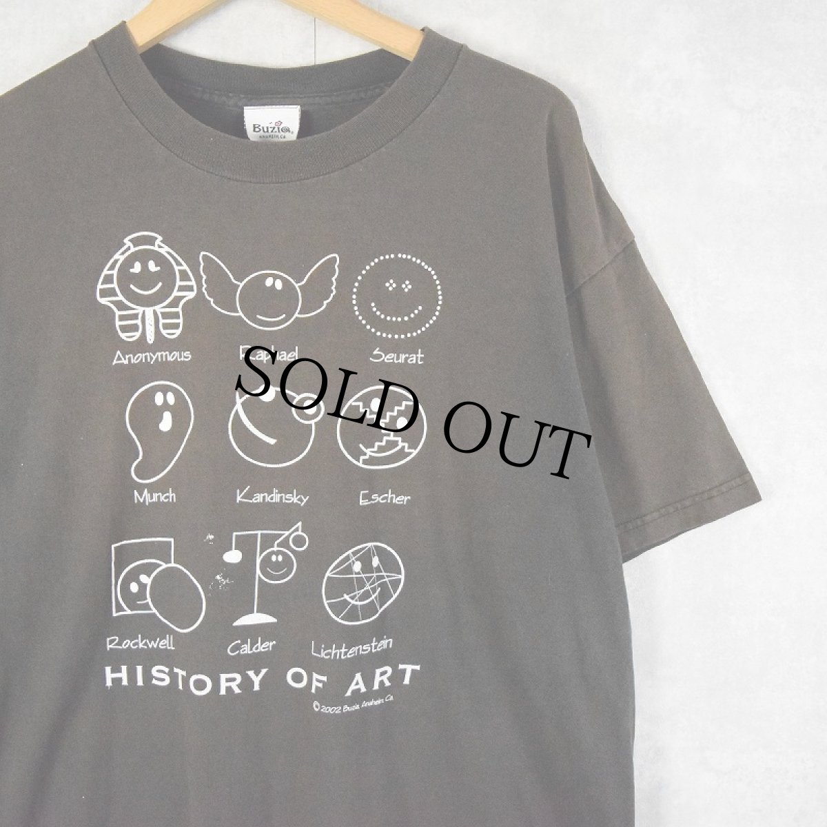 画像1: 2000's USA製 "HISTORY OF ART" スマイルプリントTシャツ L (1)