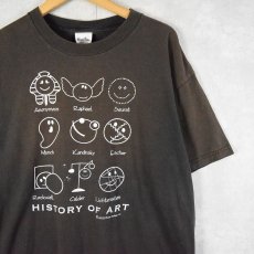 画像1: 2000's USA製 "HISTORY OF ART" スマイルプリントTシャツ L (1)