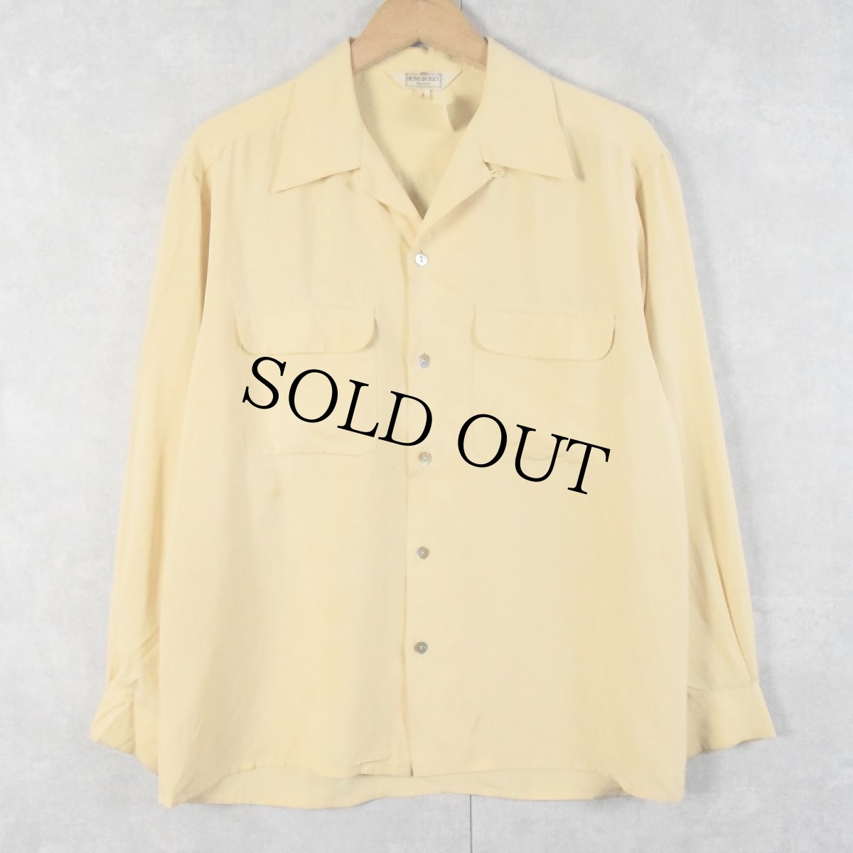 画像1: 80〜90's HENRI BENDEL New York オープンカラー シルクシャツ S (1)