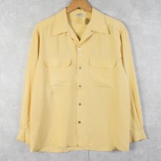 画像1: 80〜90's HENRI BENDEL New York オープンカラー シルクシャツ S (1)