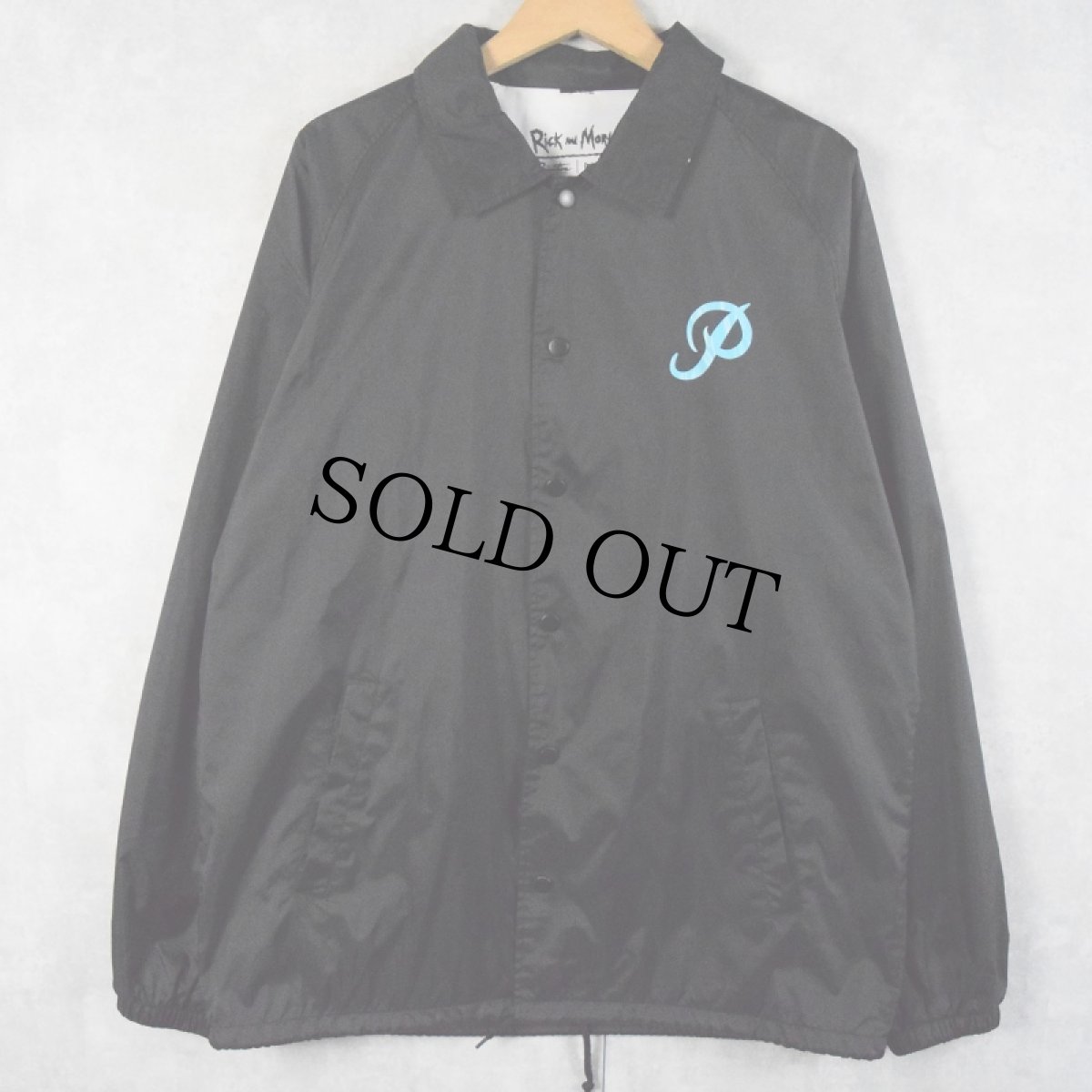 画像2: 2018 Rick and Morty テレビアニメ プリントコーチジャケット BLACK L (2)