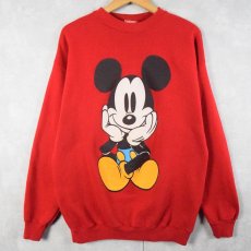 画像1: 90's MICKEY&CO. USA製 青パンミッキー プリントスウェット M (1)