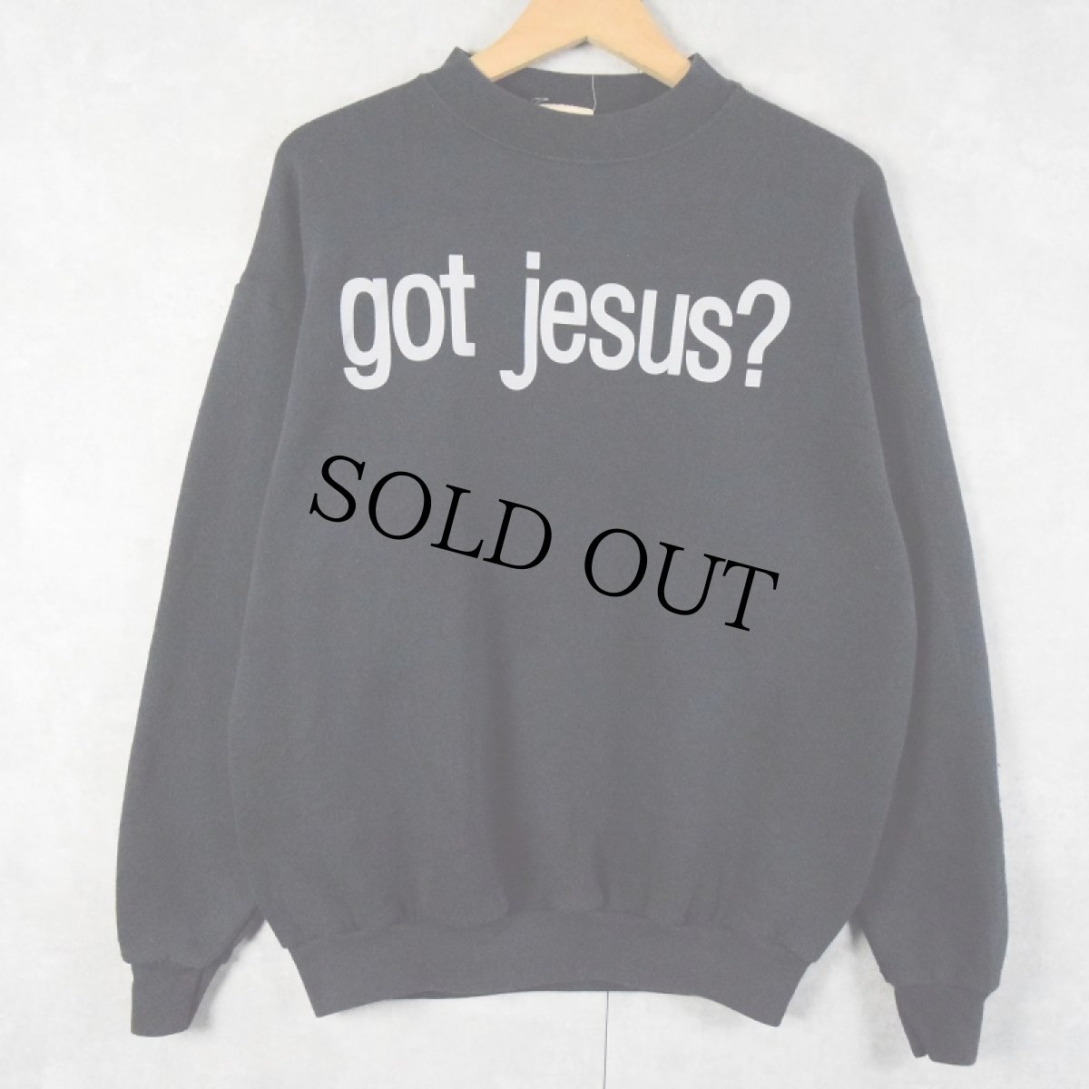 画像1: MAYBERRY U.S.A. APPAREL "got jesus?" パロディスウェット BLACK M (1)