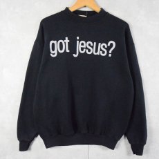 画像1: MAYBERRY U.S.A. APPAREL "got jesus?" パロディスウェット BLACK M (1)