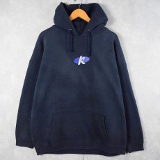 画像1: 90's ALSTYLE APPAREL & ACTIVEWEAR プリントスウェットフーディー NAVY XL (1)