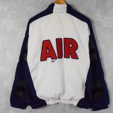 画像1: 90's NIKE "AIR" メッシュ切り替え ロゴ刺繍ナイロンジャケット L (1)