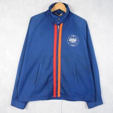 画像1: 【SALE】 70's SPORTSMASTER "OMF 1973" ロゴプリントジャケット NAVY XL (1)