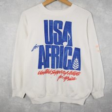画像1: 80's USA for Africa "We Are The World" チャリティーソング プリントスウェット  (1)