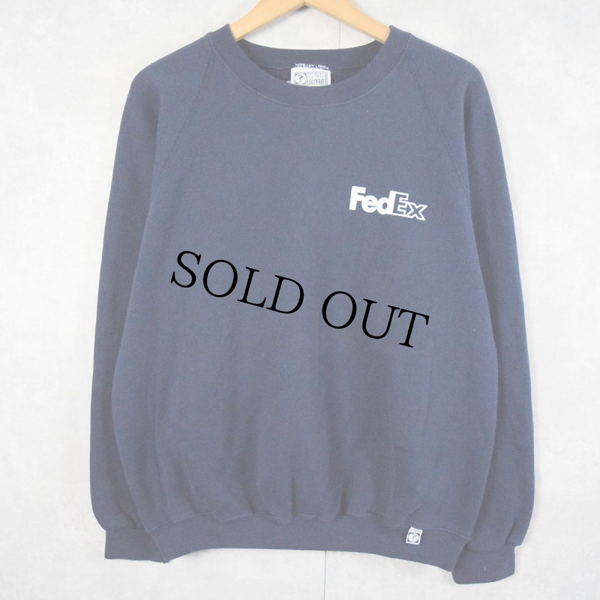 画像2: 90's FedEx USA製 企業ロゴプリントスウェット NAVY M (2)