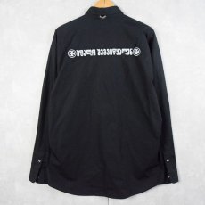 画像1: 2019SS VETEMENTS メタルリング×刺繍 コットンボタンダウンシャツ BLACK S (1)