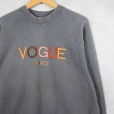 画像1: 80's VOGUE IRELAND製 ロゴ刺繍ラグランスウェット L (1)