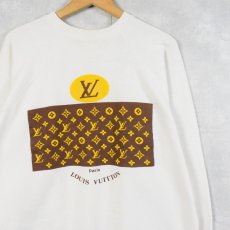 画像1: 80's ブート LOUIS VUITTON プリントラグランスウェット L (1)