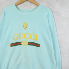 画像1: 80's ブート GUCCI USA製 ロゴプリントスウェット XL (1)