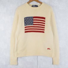 画像1: POLO Ralph Lauren 星条旗柄 ウールニットセーター L (1)