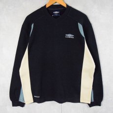 画像1: 2000's UMBRO "PRO TRAINING" ロゴ刺繍 ロンT NAVY M (1)