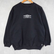 画像1: 2000's UMBRO 前V ロゴ刺繍スウェット NAVY L (1)