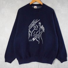 画像1: 90's GREATER TWIN CITIES' YOUTH SYMPHONIES 芸術団体 アートプリントスウェット NAVY XL (1)