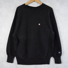 画像1: 90's Champion REVERSE WEAVE USA製 目付き BLACK L (1)