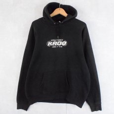 画像1: KROQ 106-7 FM ラジオ局 ロゴ刺繍スウェットフーディー BLACK XL (1)