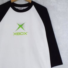 画像1: 2000's XBOX ゲームロゴプリントラグランTシャツ L (1)