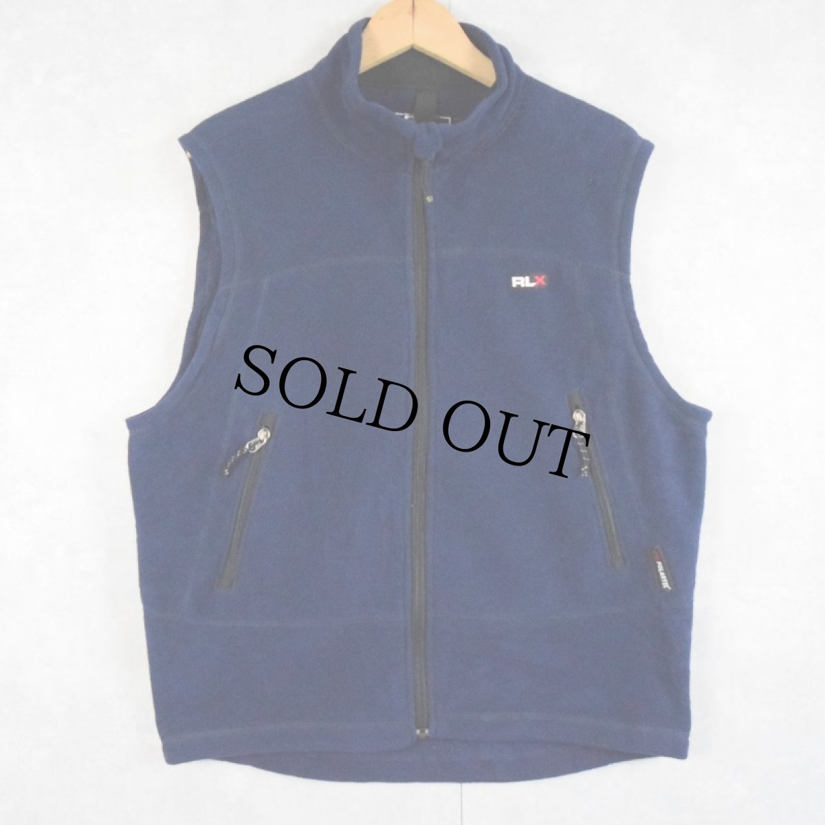 画像1: RLX POLO SPORT Ralph Lauren USA製 "POLARTEC" フリースベスト NAVY L (1)