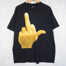 画像1: 90's USA製 "FUCK YOU" ハンドサインプリントTシャツ XL (1)