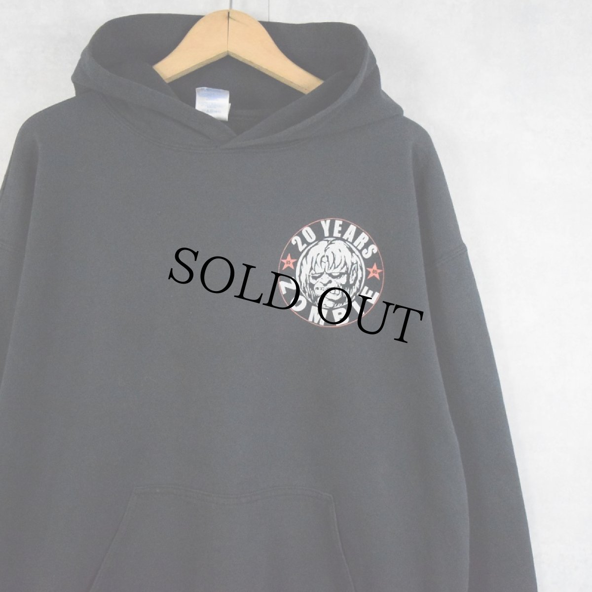 画像2: 2000's Ron Zombie ヘヴィメタルバンドスウェットフーディ BLACK L (2)