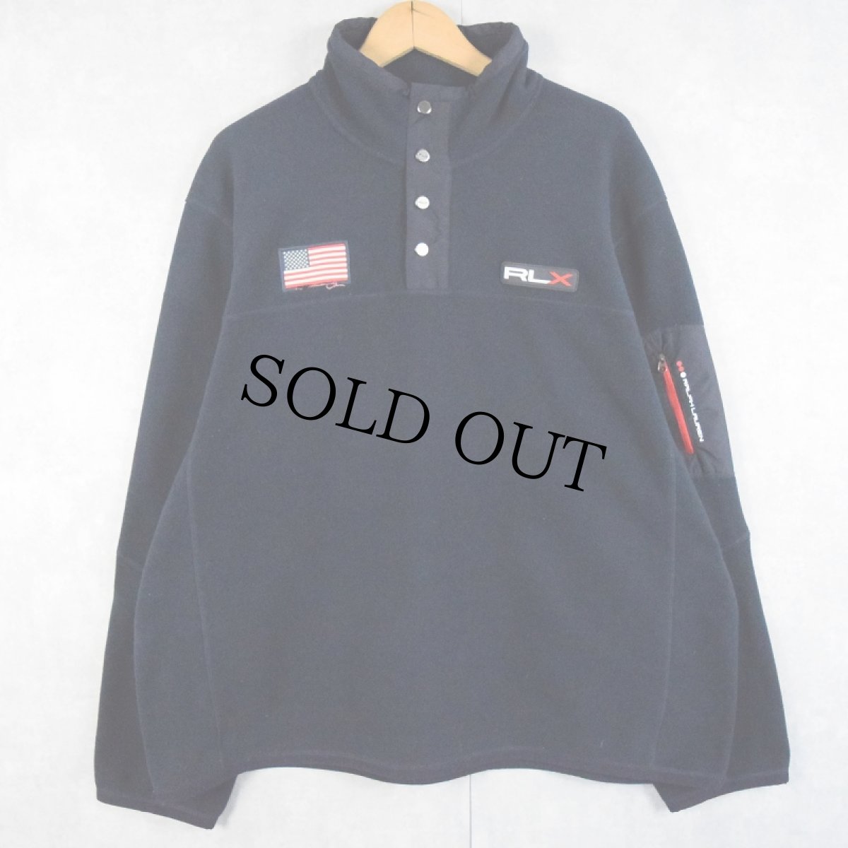 画像1: RLX POLO SPORT Ralph Lauren 星条旗 ハーフジップフリースジャケット NAVY XXL (1)