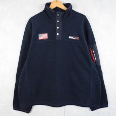 画像1: RLX POLO SPORT Ralph Lauren 星条旗 ハーフジップフリースジャケット NAVY XXL (1)