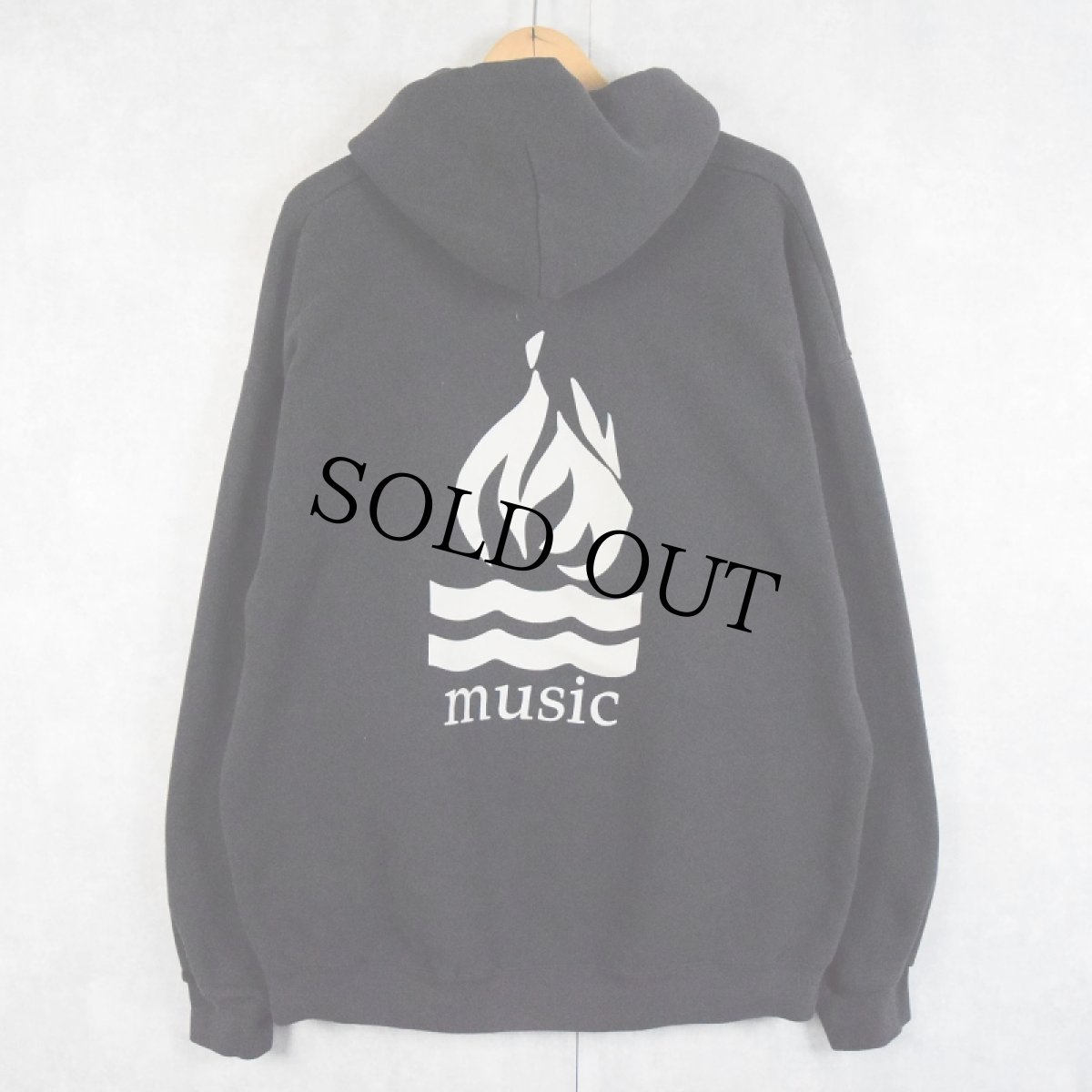 画像2: 90's〜 Lee "Hot Water Music" パンクロックバンドスウェットジップパーカー BLACK XL (2)