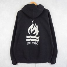 画像2: 90's〜 Lee "Hot Water Music" パンクロックバンドスウェットジップパーカー BLACK XL (2)