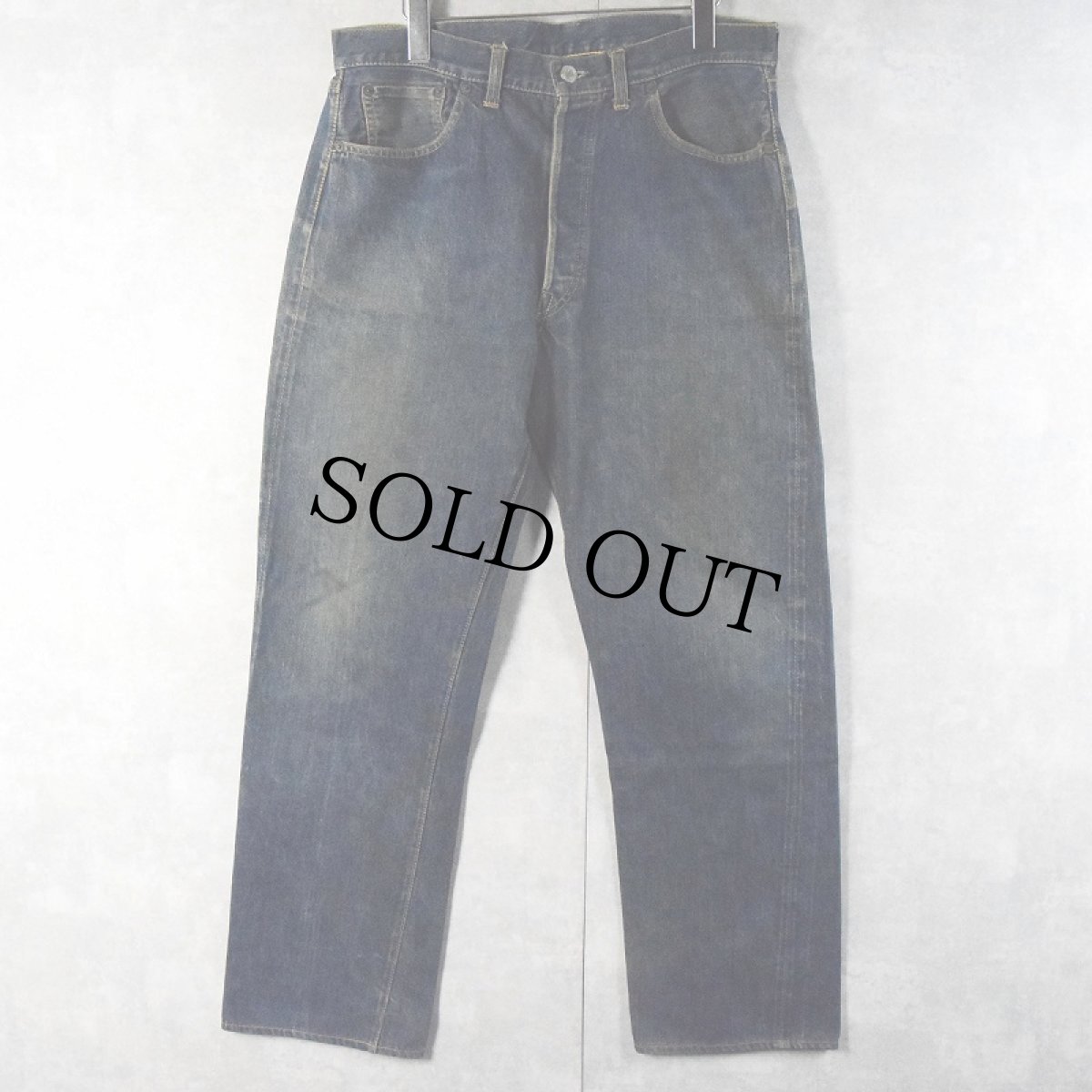 画像1: 50〜60's LEVI'S 501XX "ギャラ入り&オフセット" 紙パッチ デニムパンツ W35 (1)