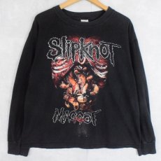 画像1: 2000's Slipknot "MAGGOT" ヘヴィメタルバンドロンT BLACK M (1)