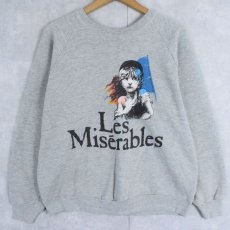 画像1: 90's Les Miserables USA製 歴史小説プリント ラグランスウェット L (1)