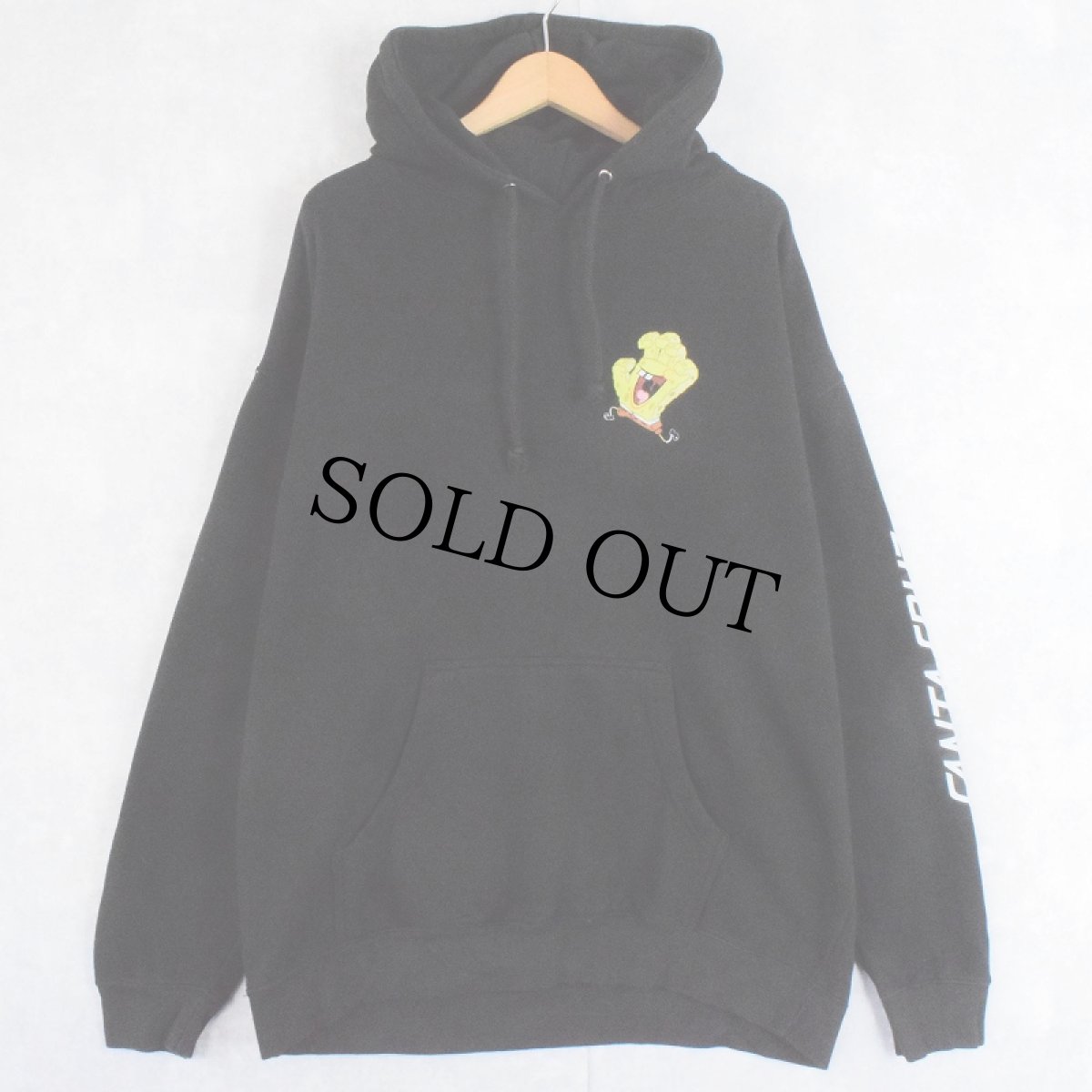 画像2: SPONGEBOB "SANTA CRUZ" キャラクタープリントスウェットフーディ BLACK XL (2)