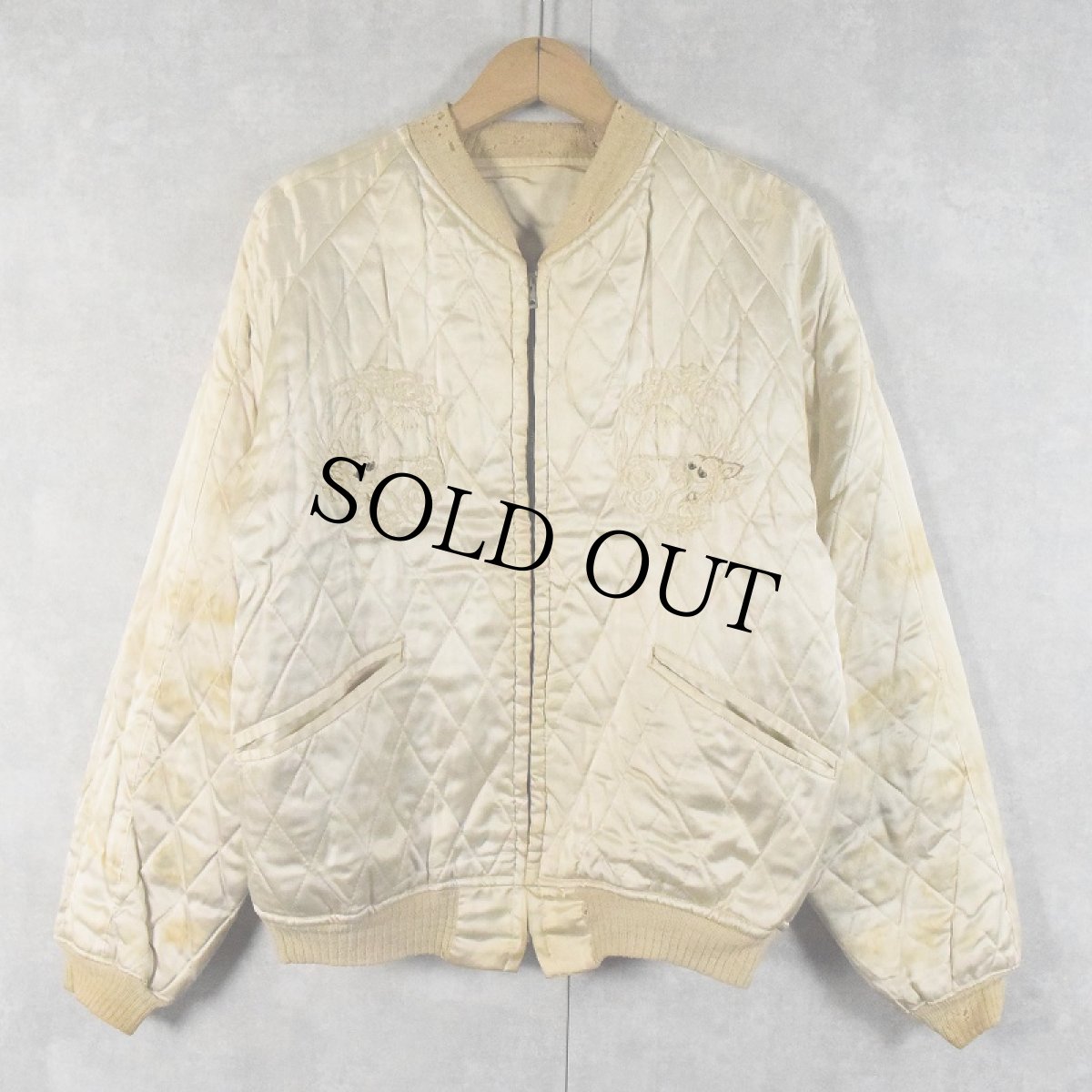 画像4: 50's "JAPAN×龍×鷹" サテンスカジャン (4)