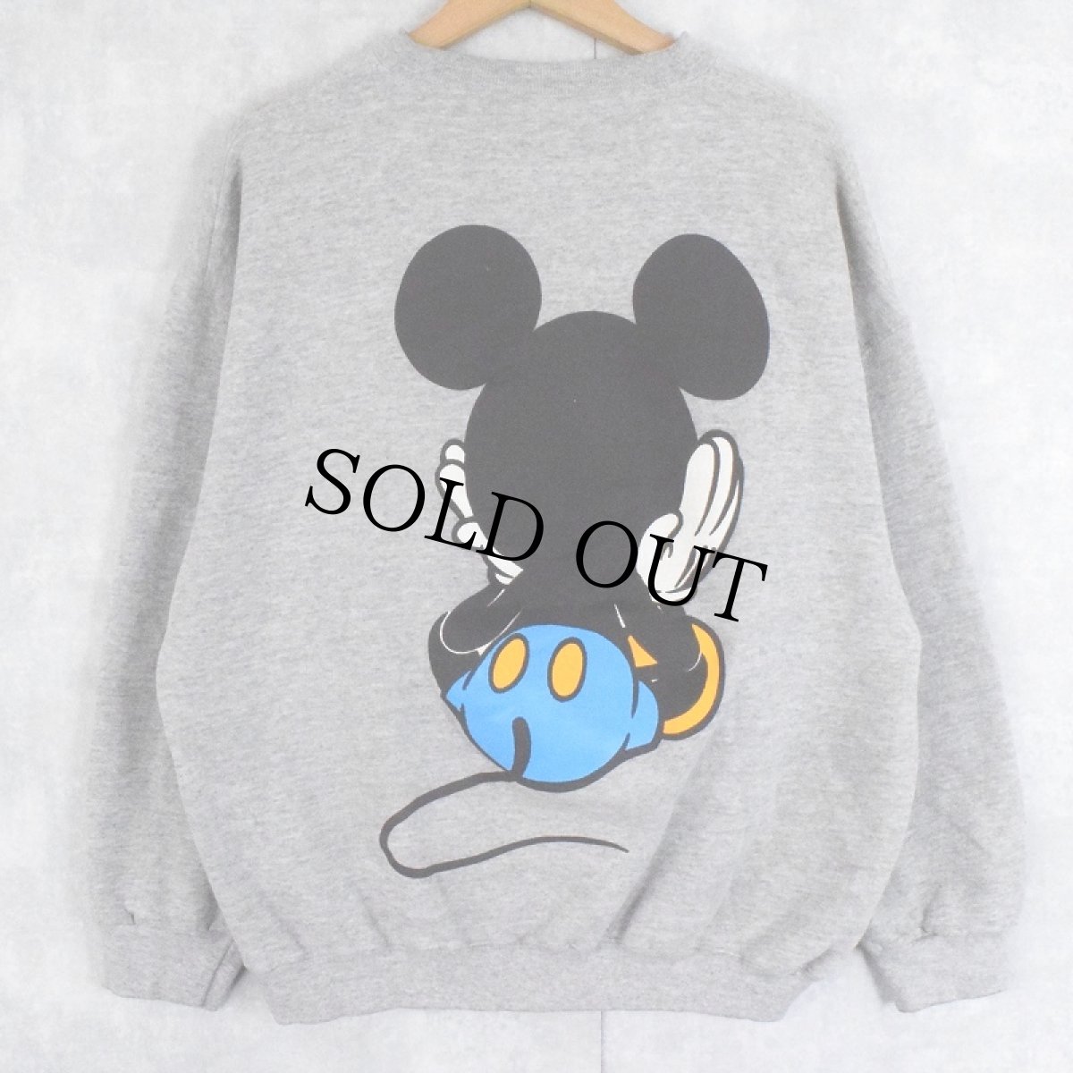 画像2: 90's MICKEY&CO. USA製 青パンミッキー キャラクタープリントスウェット L (2)