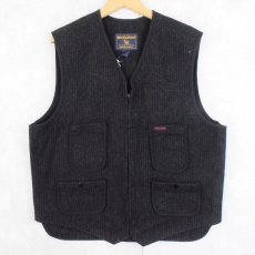 画像1: 2000's Woolrich ウールベスト BLACK L (1)