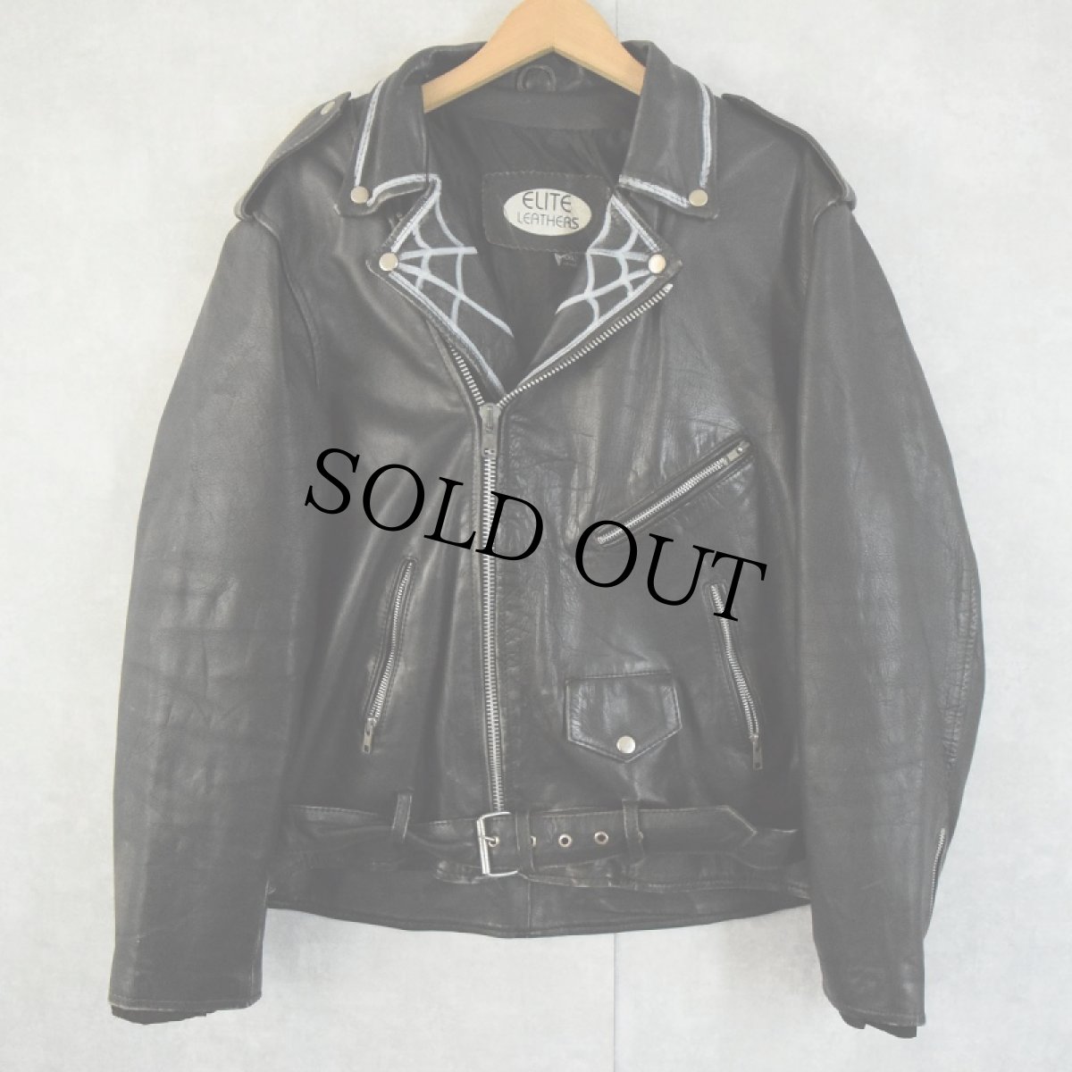 画像2: ELITE LEATHERS ハンドペイント ダブルライダースジャケット XXL (2)