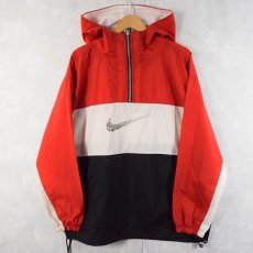 画像1: NIKE 切り替えデザイン ナイロンプルオーバー XL (1)