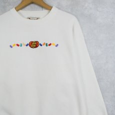 画像1: 90's OARSMAN USA製 "Jelly Belly" お菓子ブランド 刺繍スウェット M (1)