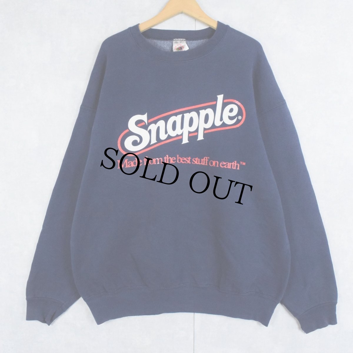 画像1: 90's Snapple USA製 飲料ブランド ロゴプリントスウェット NAVY XXL (1)