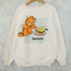 画像1: 80〜90's GARFIELD キャラクタープリント ラグランスウェット L (1)