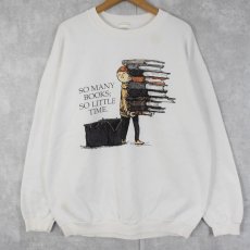 画像1: 90's Edward Gorey "SO MANY BOOKS; SO LITTLE TIME." キャラクタープリントTシャツ L (1)