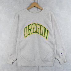 画像1: 90's Champion REVERSE WEAVE USA製 "OREGON" プリントスウェット L (1)