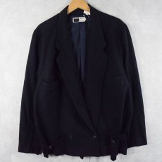 画像1: 80's Willi Wear Willi Smith デザイン ウールテーラードジャケット NAVY S (1)