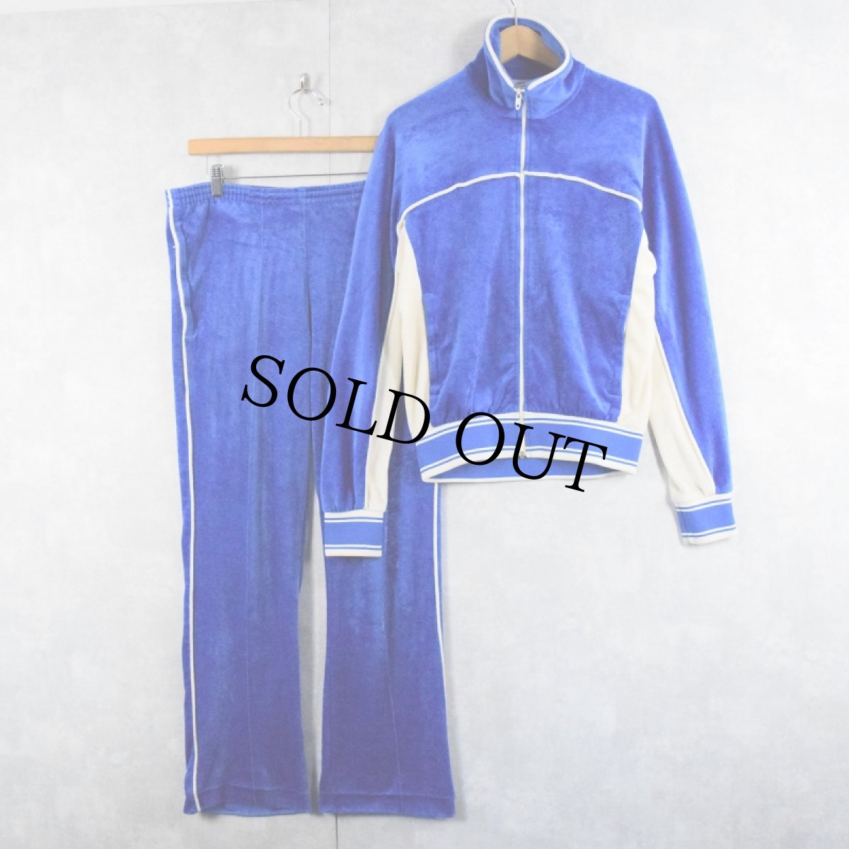 画像1: 80's Levi's USA製 "LA OLYMPIC" ベロアジップジャージ&パンツ SETUP (1)