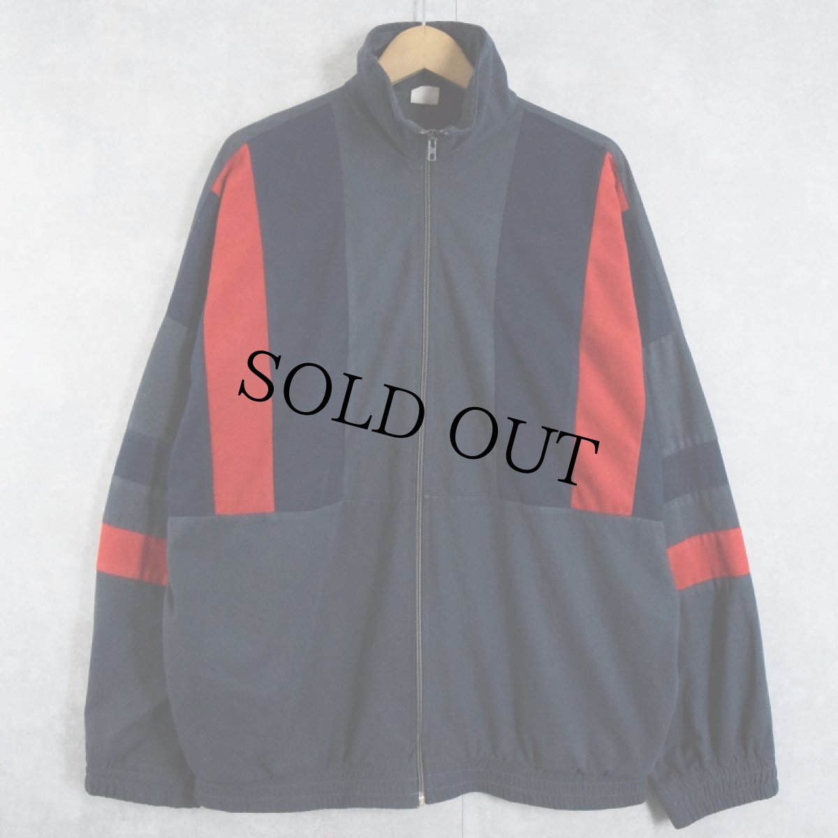 画像1: 70〜80's EURO 切り替えデザイン ベロアジップジャージ NAVY SIZE5 (1)